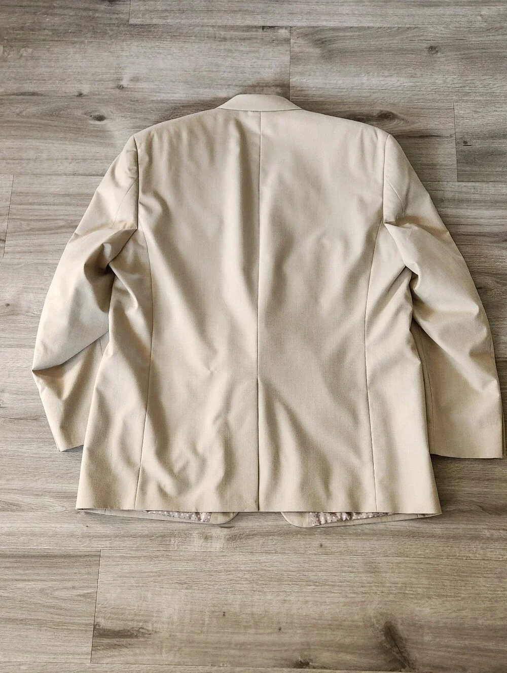Chaps Blazer Mens 48L Light Tan/beige Two Button Suit Jacket Coat Lined Office